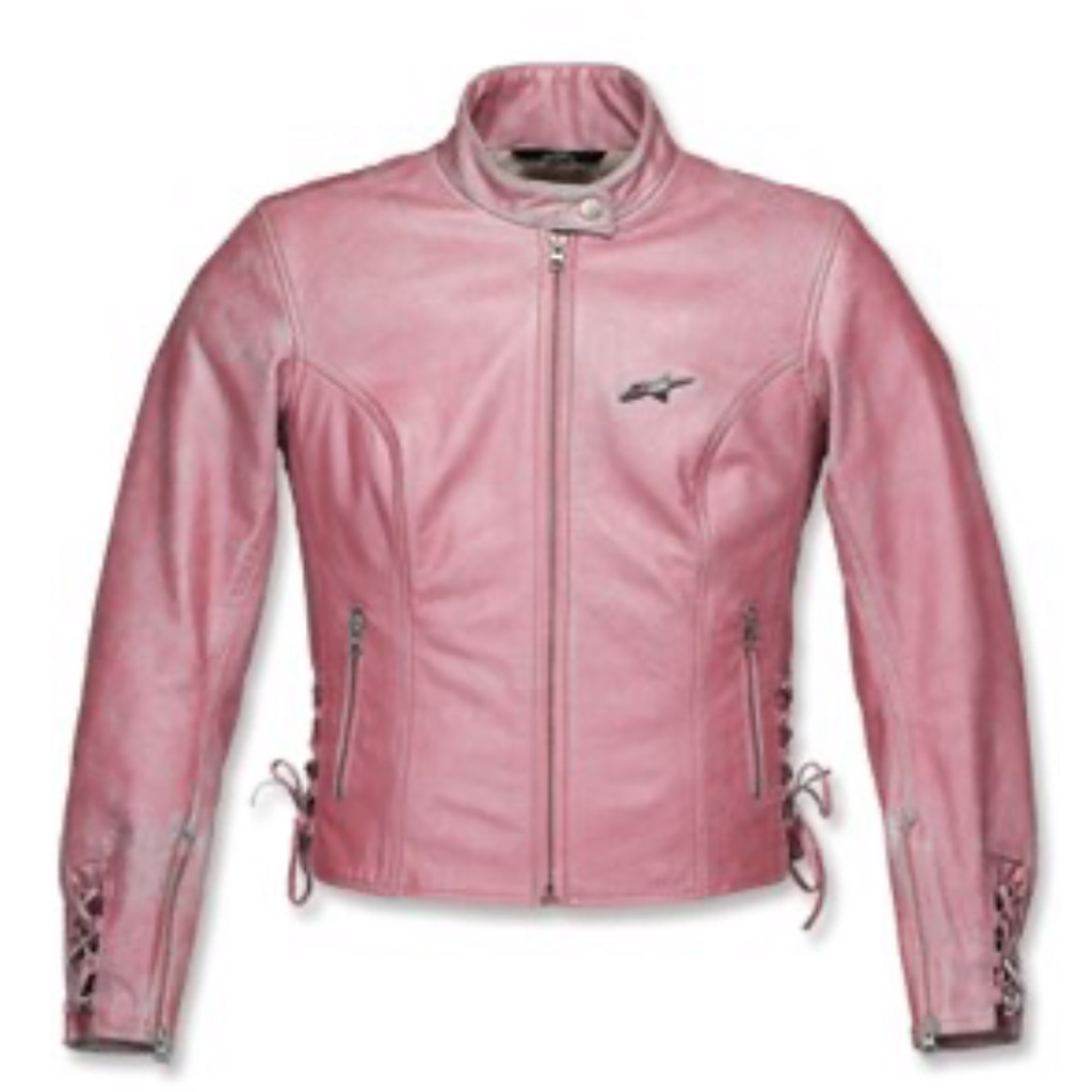 Pink Women's Leather Motorcycle Jacket